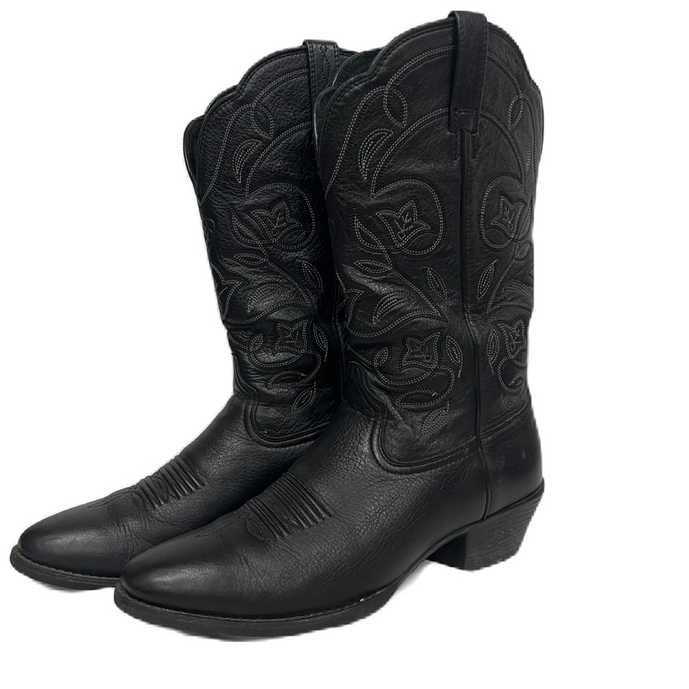 Ariat Womens Black Leather Cowboy Boots Size 8
